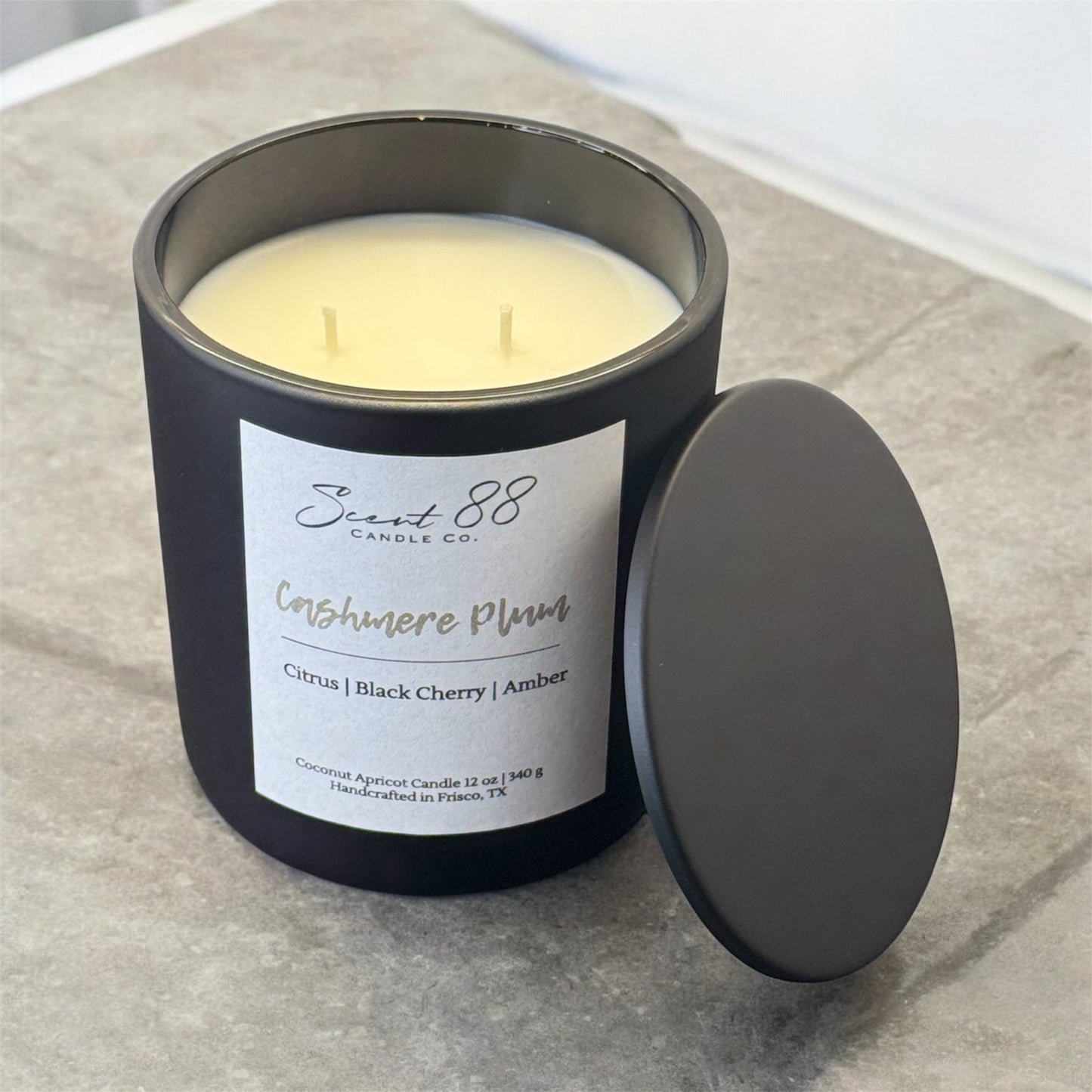 Cashmere Plum - 12 oz Coconut Apricot Wax Candle