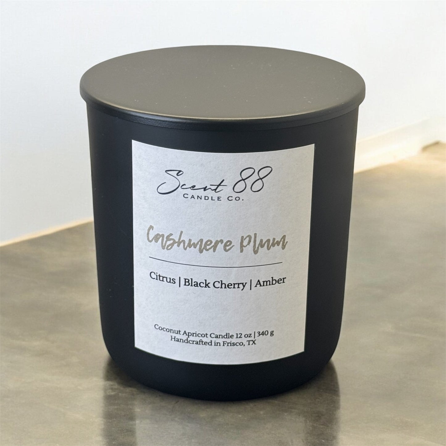 Cashmere Plum - 12 oz Coconut Apricot Wax Candle