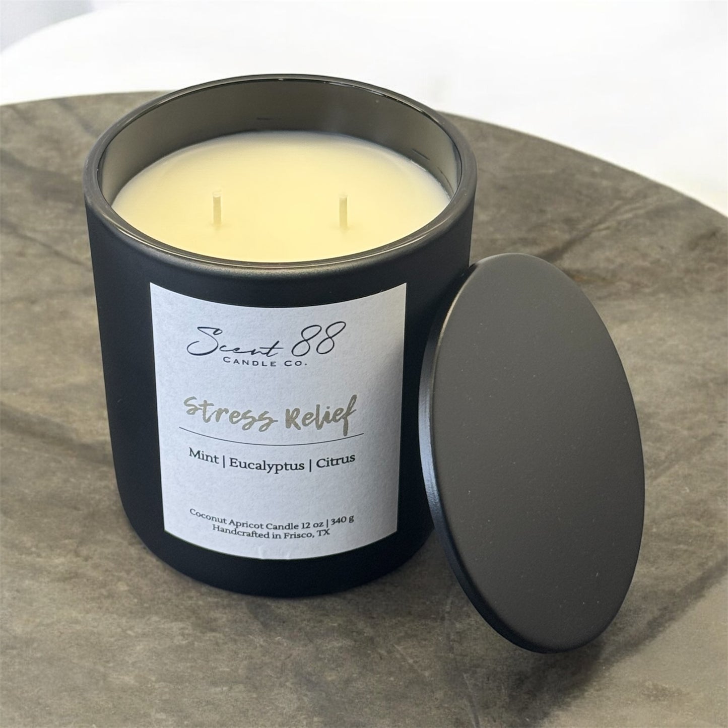 Stress Relief - 12 oz Coconut Apricot Wax Candle